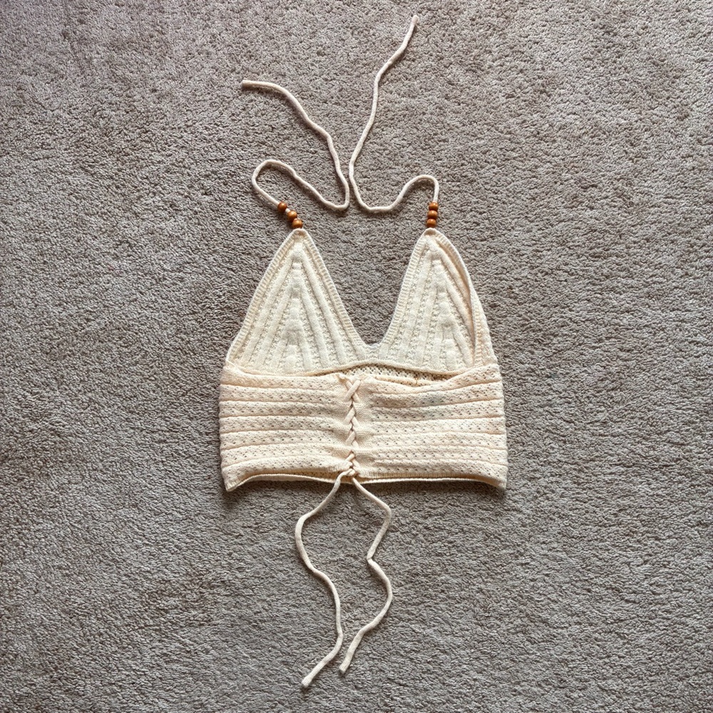 ROMWE Cream Textured Knit Top - Picture 12 of 14